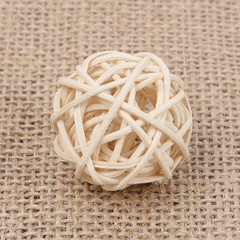 30 pçs 3cm bola de rattan coração estrelas diy acessórios decorações para casa natal bolas de vime rattan tecido natural pendurado pingentes