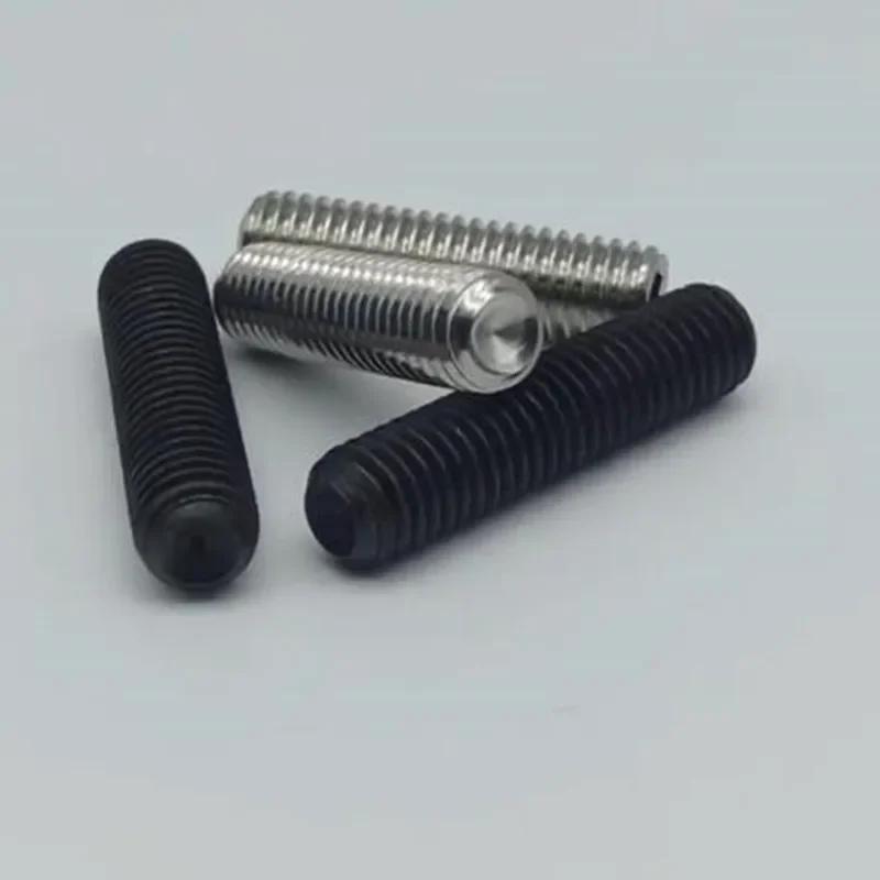 10-100PCS DIN916 Cup Point Hex Socket Set Screws M1.6-M8 Stainless Steel & Black Steel Grub Screws