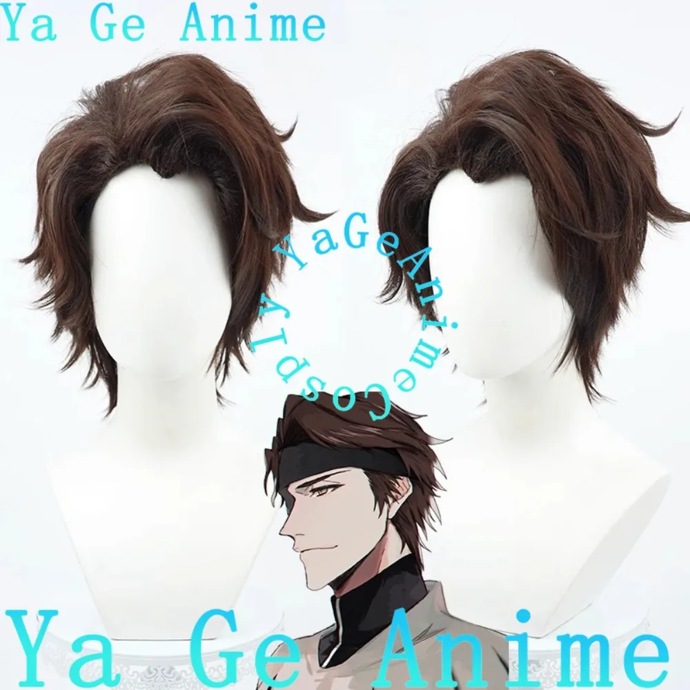 Ya Ge أنيمي مخزن بليتش أيزن Sōsuke شعر مستعار تأثيري أنيمي عرض الواقع لعبة لعب الأدوار شعر مستعار تستخدم لحفلات الرقص أنيمي