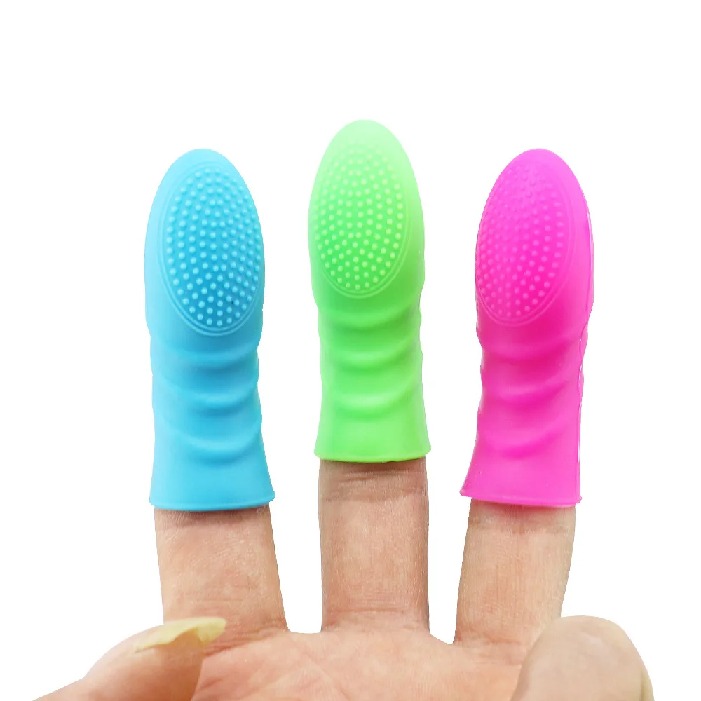 Vibrador de dedo para mujer, estimulador de clítoris y punto G, masajeador de masturbación, condón de silicona erótico lésbico, Juguetes sexuales