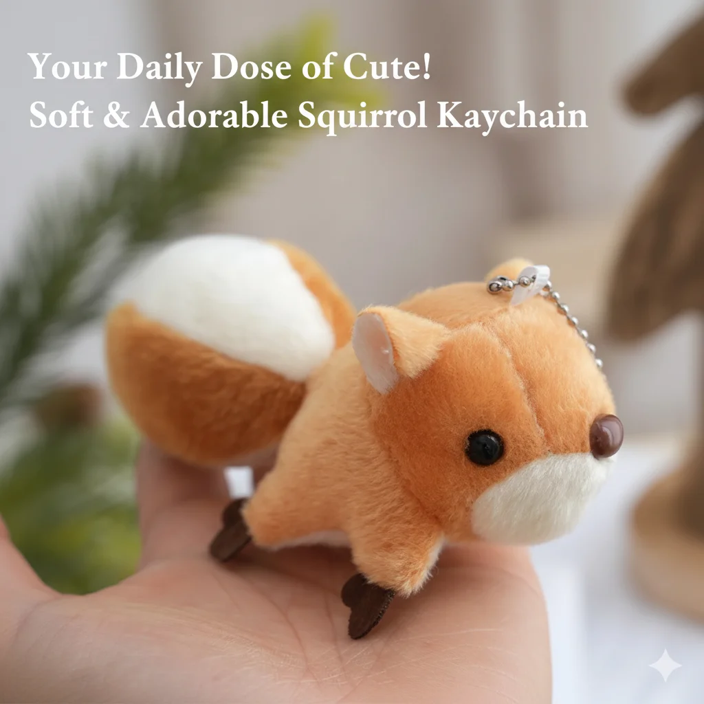 

Mini Squirrel Plush Keychain Cute Animal Pendant Small Soft Stuffed Toy For Bag Decoration Gift For Girls Or Kids
