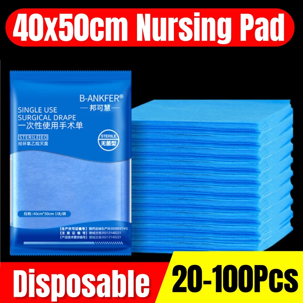 

20-100pcs Disposable Surgical Drapes Surgical Sheet Blue Towel Non-woven Sterile Waterproof/Oil-Proof Thick Nursing Pad 40x50cm