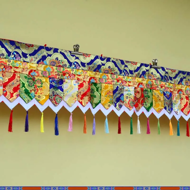 300cm Buddhism decorative family altar Shrine Temple hall wall table Embroidery Hanging Enclosing curtain draperies streamers