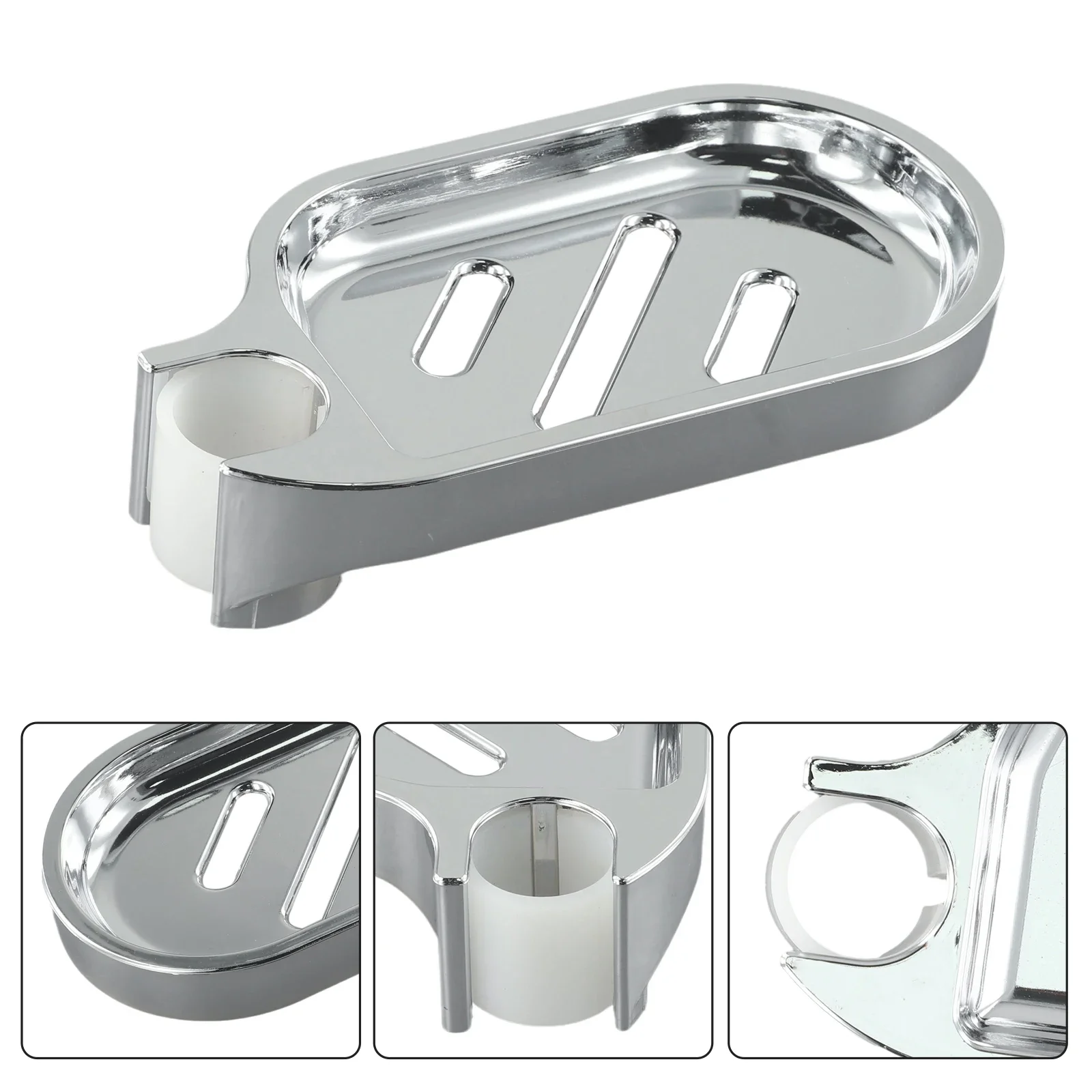 1 Pc 125mm Plastic Shower Rail Soap Dish Box Soap Holder Soap Pallet Shower Rod Slide Bar Accessories ABS Chrome Bathroom Ware