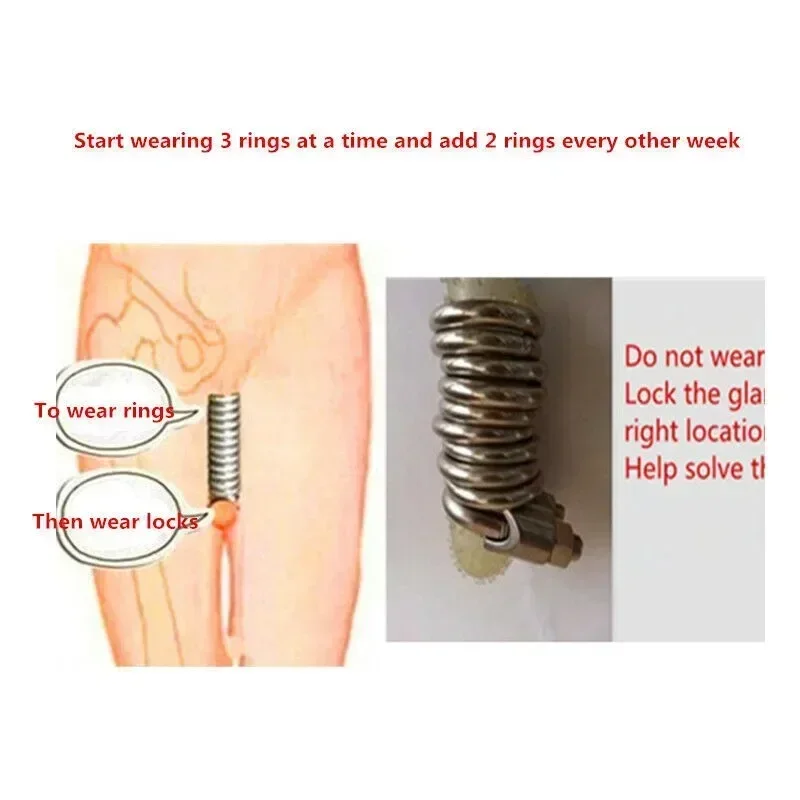 Physical Weight Metal Ring Penis Extender Enlarger Enhancer Erection Lasting Physical Training Device Male Masturbation Device