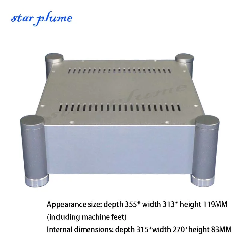 

355*313*119mm All-aluminum Shell Tube Machine/Preamp/Amplifier Chassis Aluminium Amplifier Chassis Enclosure Case DIY Shell