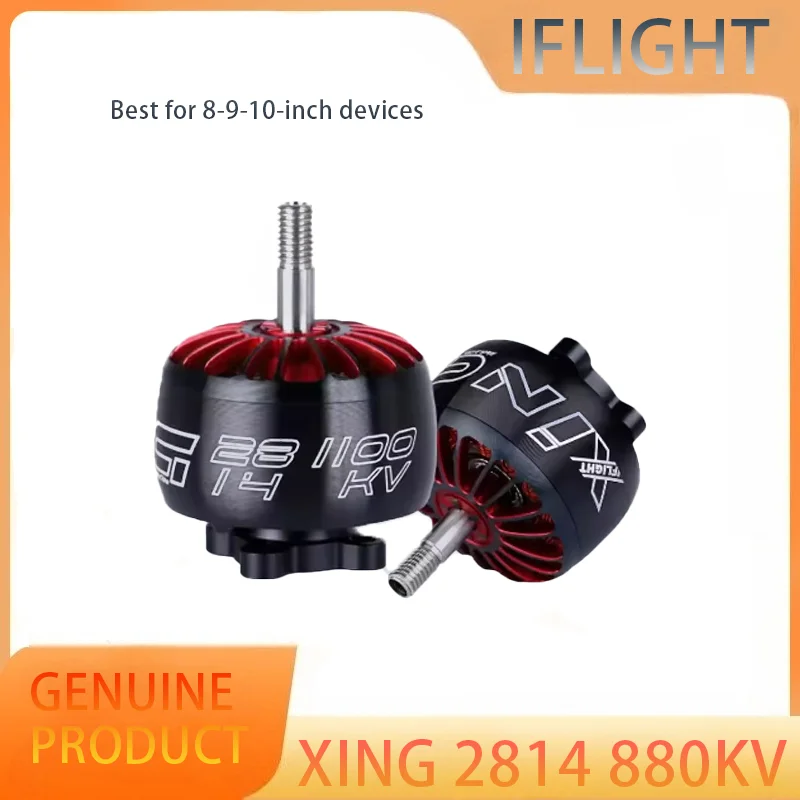 

IFlight XING 2814 880KV/1100KV Brushless Motor with 5mm Shaft Compatible 8- 9-10 inch Frame Propeller 3-6S for RC FPV Drone