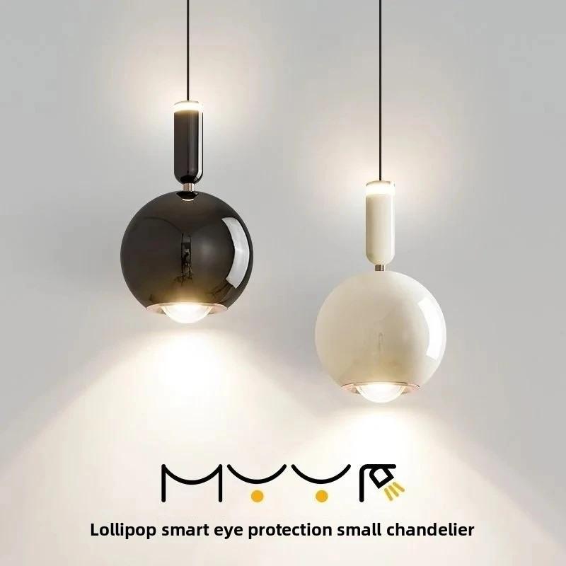 Modern Sphere Pendant Lamp Bedroom Study Restaurant Adjust Lift Chandeliers Single Head Minimalist Art Hanging Light Fixture