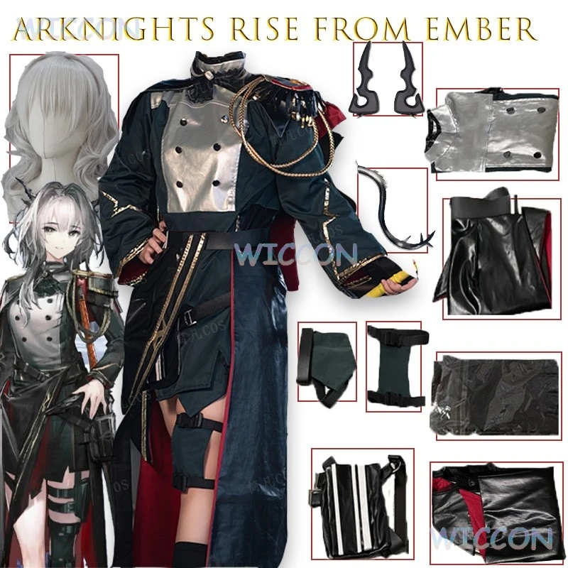 

Arknights Rise From Ember Talulah Косплей Костюм Полный комплект с пламенным мечом Парик Аксессуары Женский наряд персонажа игры в стиле аниме