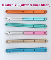 Titus Kraken Krake Raken V3   7075 Aluminum Channel Handle Bushing System 3cr13r Silver Trainer Blade