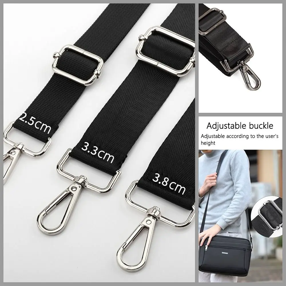 Bag Accessories Adjustable Bag Strap Nylon Black Shoulder Bag Strap Bag Belt Crossbody Bag
