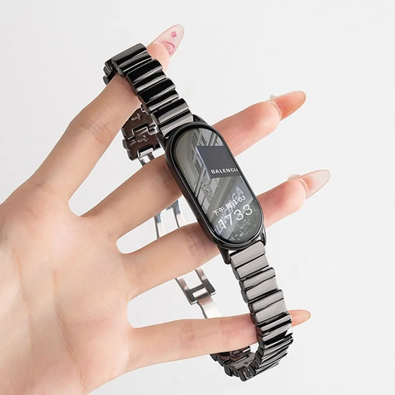 สายนาฬิกาโลหะสแตนเลสสำหรับ Xiaomi Smart Band 10 สายรัดข้อมือสำหรับ Xiaomi Mi Band9 สายนาฬิกาสำหรับ Mi Band 9 8 Band
