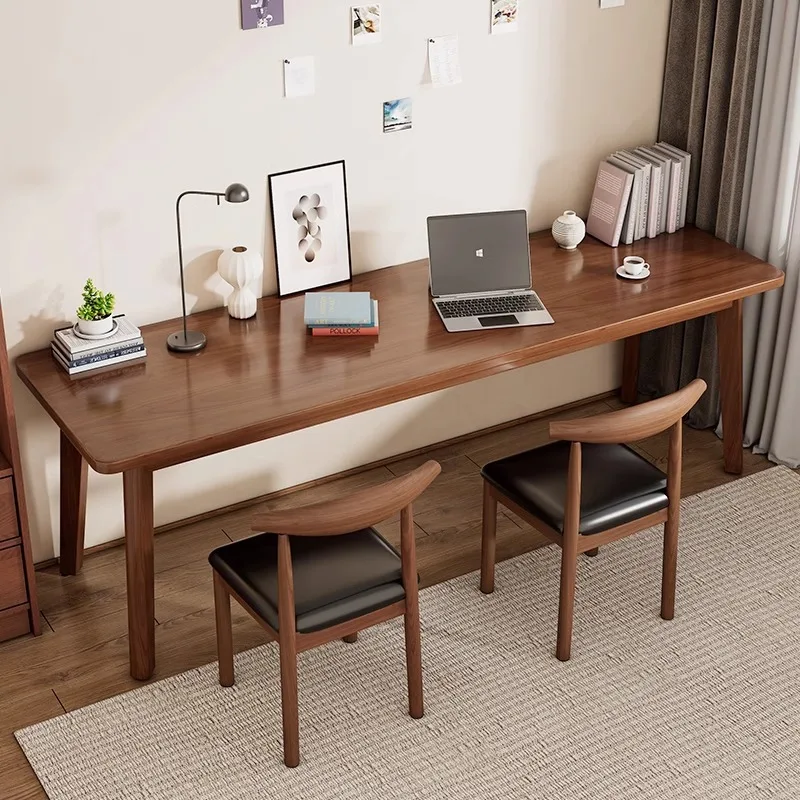 Two Person Long Desk Home Luxury Modern Minimalist Computer Desk Solid Wood Legs Workbench Laptop Table Office Table Small Table