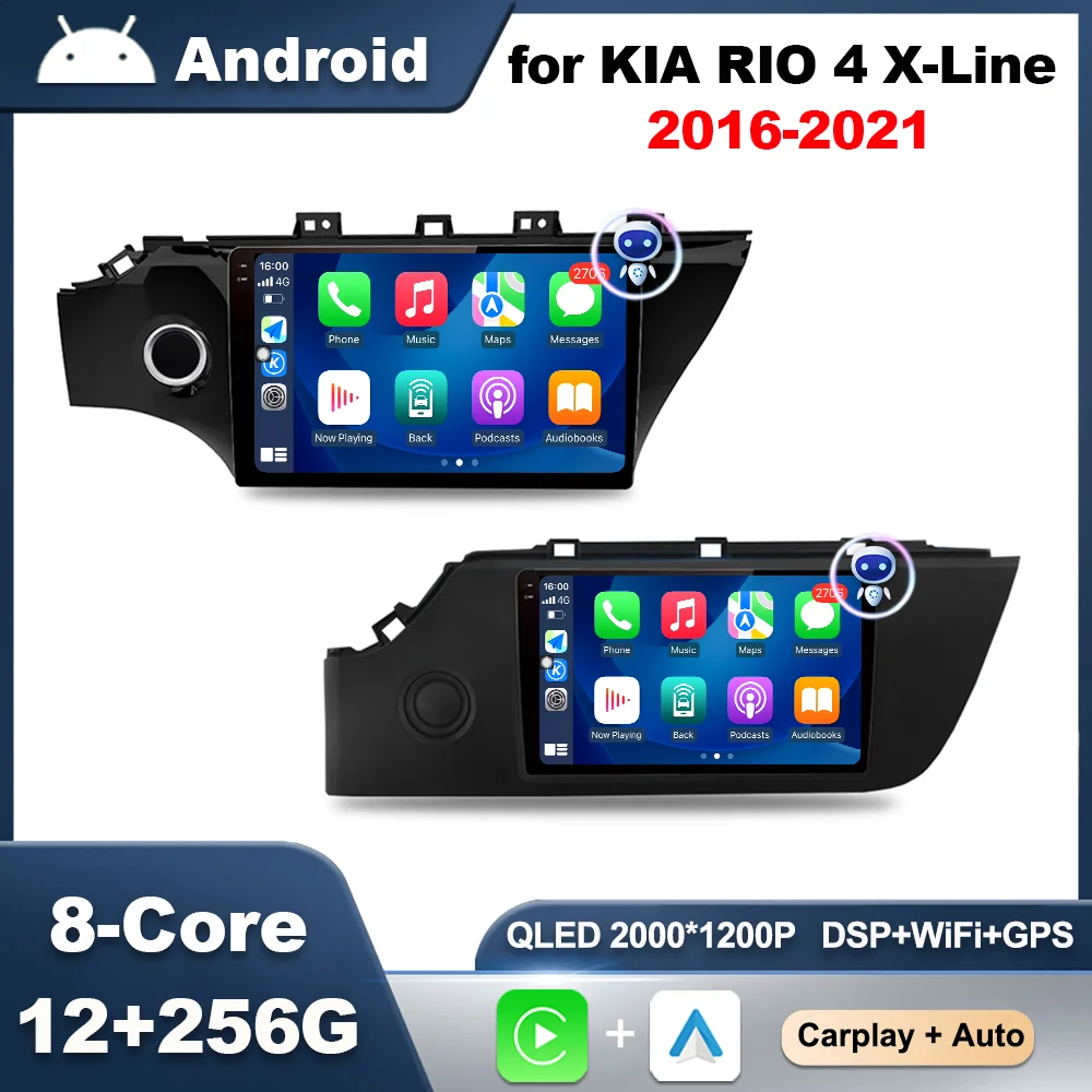 

For KIA RIO 4 X-Line 2016 - 2019 2020 2021 Android Intelligent System 9 inch Car Radio Video Multimedia Player Android Auto WiFi