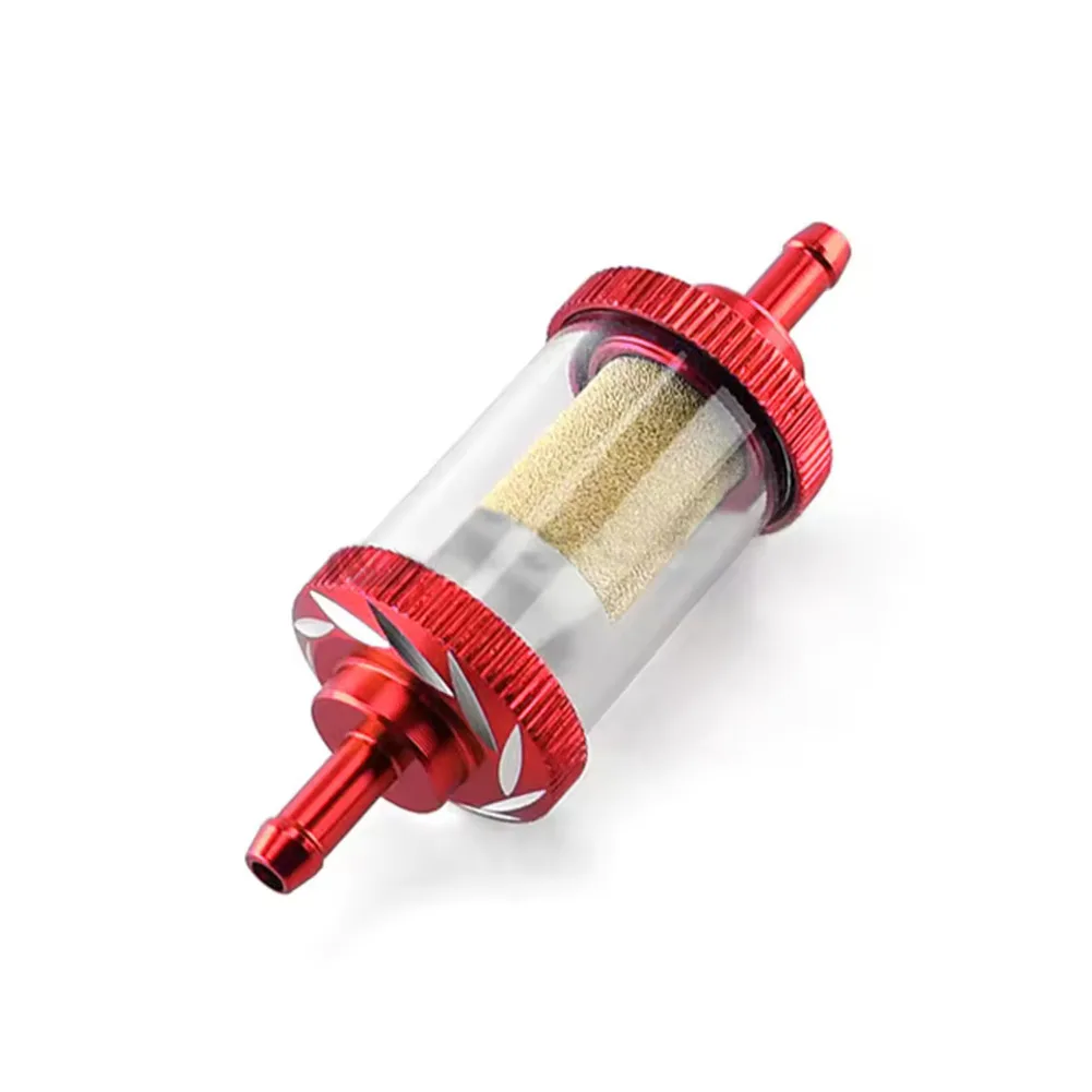 

For Motorcycle Fuel System Copper Core Filter CNC Aluminum Filter Fuel System Upgrade Transparent Design Aluminum Alloy Material