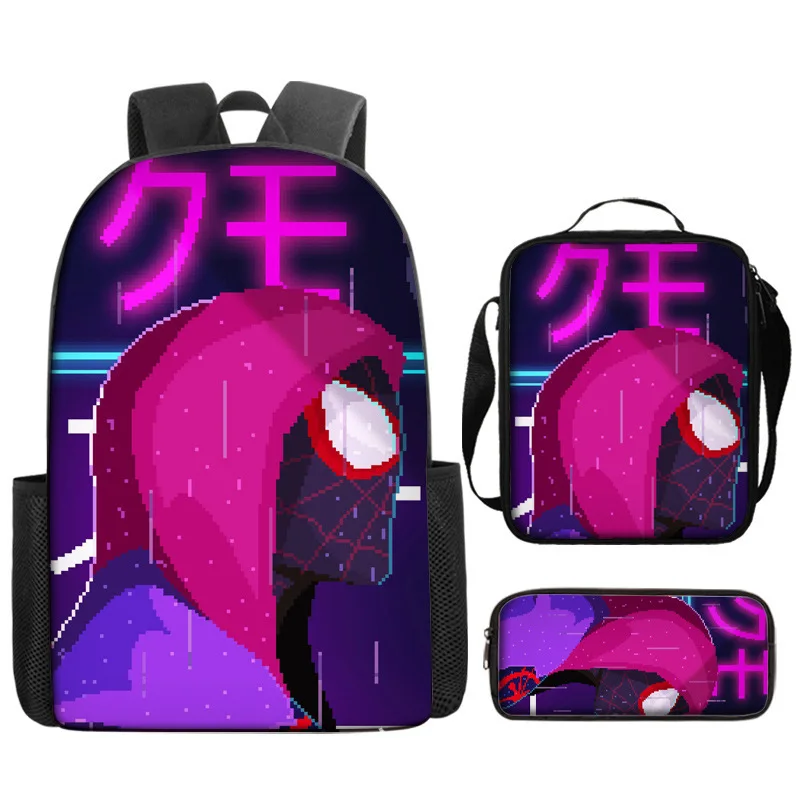 New Marvel Spider Man Backpack For Primary And Secondary School Students Large Capacity Anime Cartoon Backpack Lunch Bag Gift