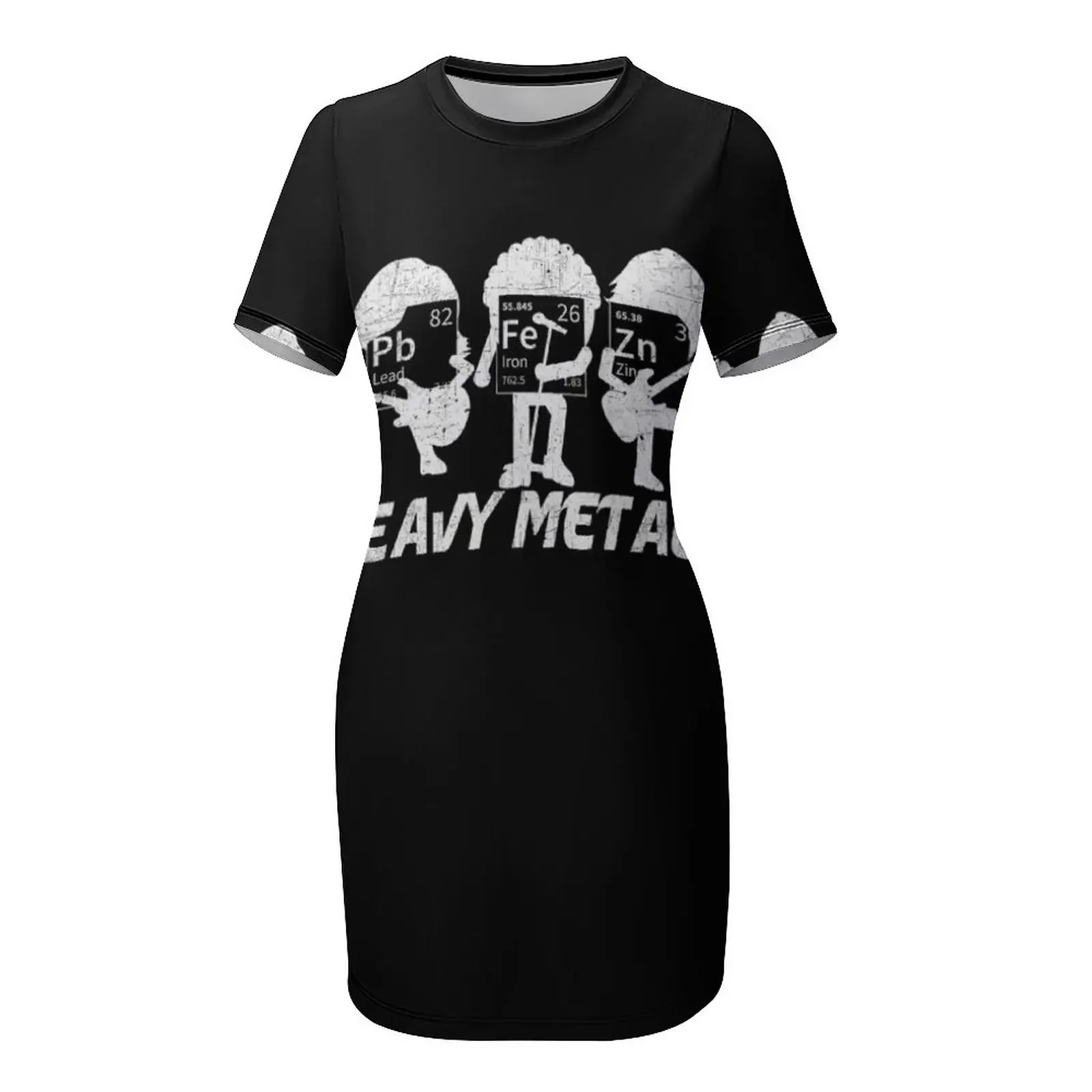 Funny Chemistry Heavy Metals. Chemistry Rock & Roll Gift design Short-Sleeved Dress Beachwear Dress