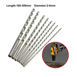 160-300mm Long HSS Straight Shank Twist Drill Bits Diameter 2-6mm for Ceramic Tile Concrete Wall Metal And Wood Drilling