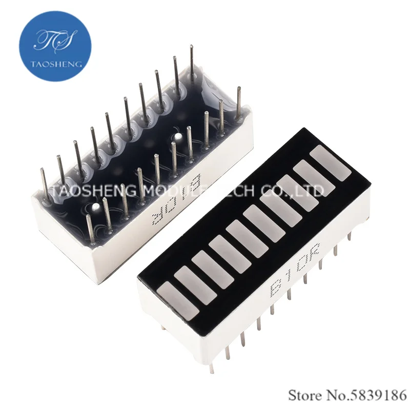 5PCS 10 Segment 4 Color LED Battery Level Bar Graph Power Display Indicator Module Red Yellow Green Blue Multi-color 5V Light