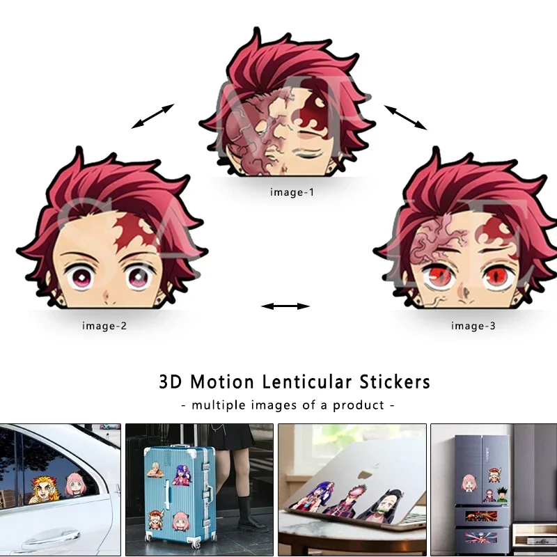 Demon Slayer Tanjirou3D Motion Anime Waterproof Sticker for Laptop,Refrigerator,Skateboard,Wall Decor Kid Toy Gifts