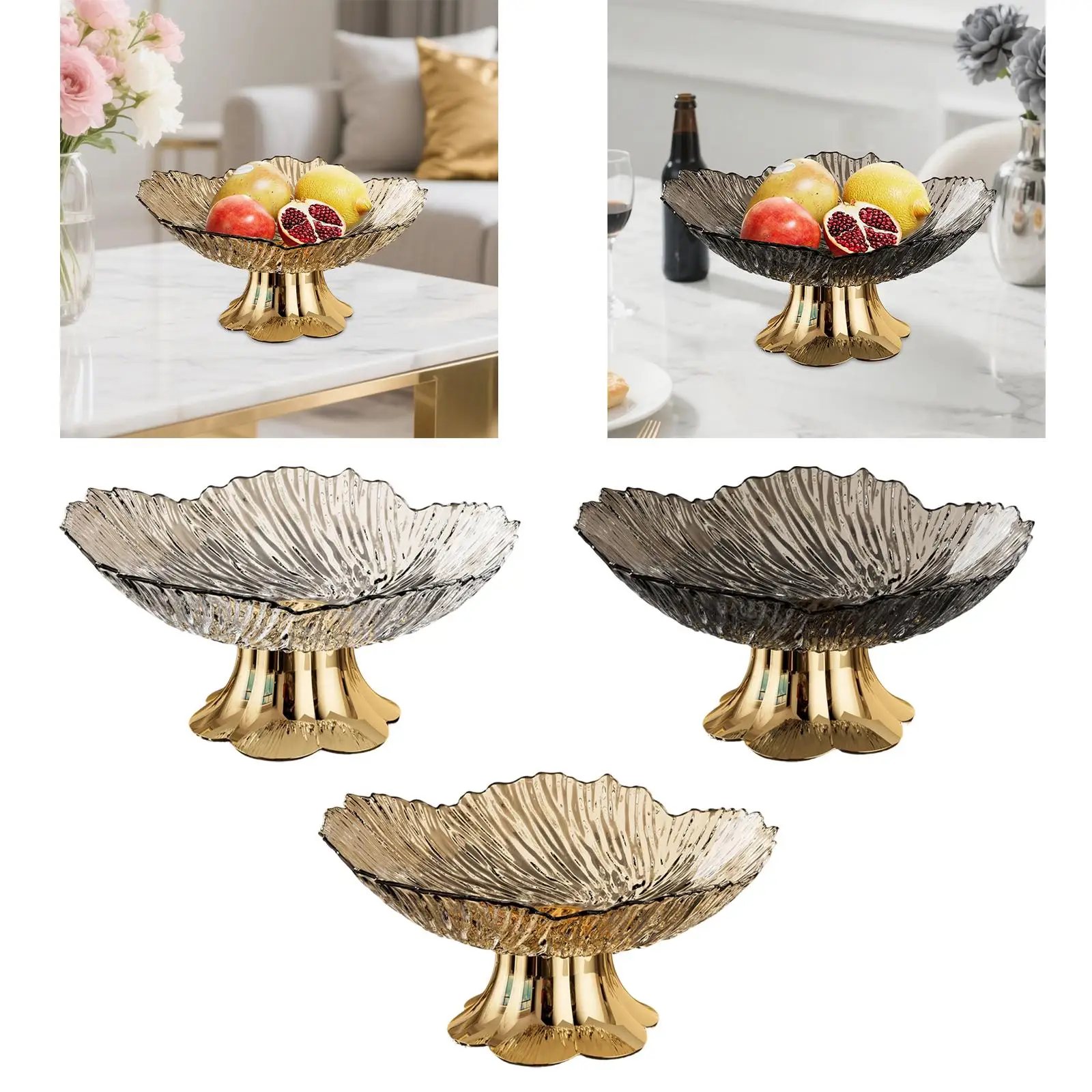 PET Fruit Bowl Modern Decorative Tray Table Center Storage Holder for Party Wedding Banquet Home Decor