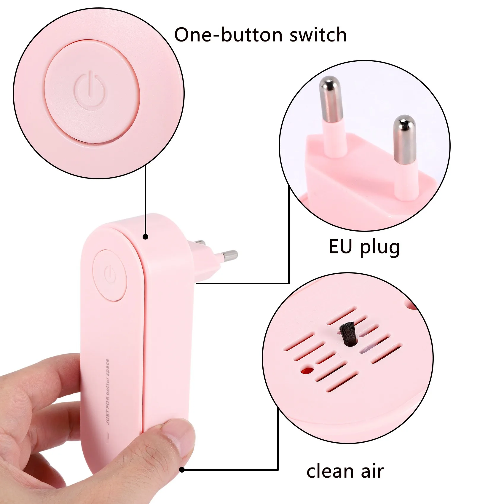 N85R-Plug In purificador de aire para limpiador doméstico, Mini ionizador de aire para eliminar el humo, desodorante portátil, ambientador