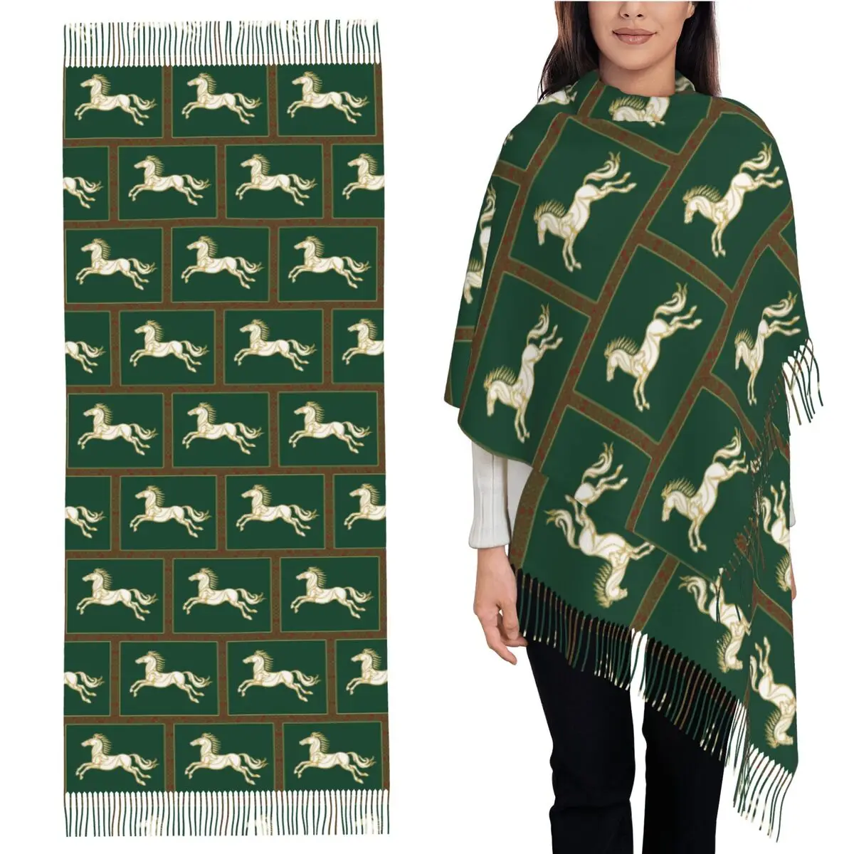 

Шарф Banner Of Rohan, шарфы с кисточками для женщин, мягкие теплые шали и накидки, большая осенне-зимняя шаль