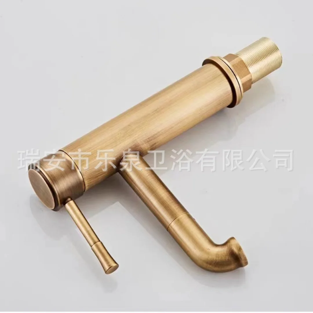 Grey Basin Faucets Solid Brass Vintage Antique Bathroom Faucet Hot and Cold Water Faucet Brass Lavotory Faucet