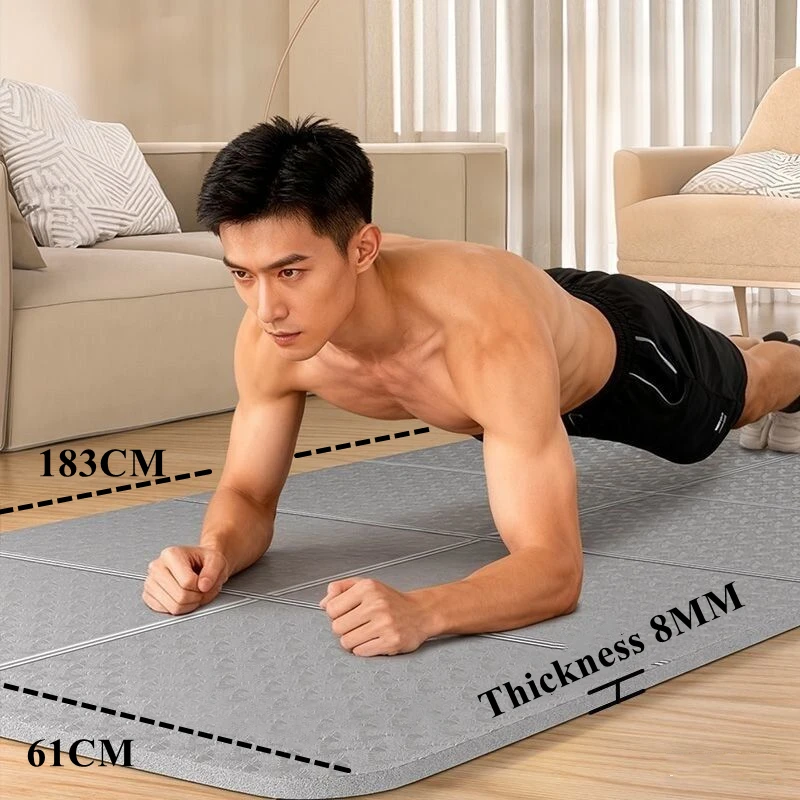 

Folding Mat 183x61x0.8cm Eco-Friendly Exercise Mat Pilates Floor Workouts Foldable Yoga Mat Double-Sided Non-Slip Travel Fitness