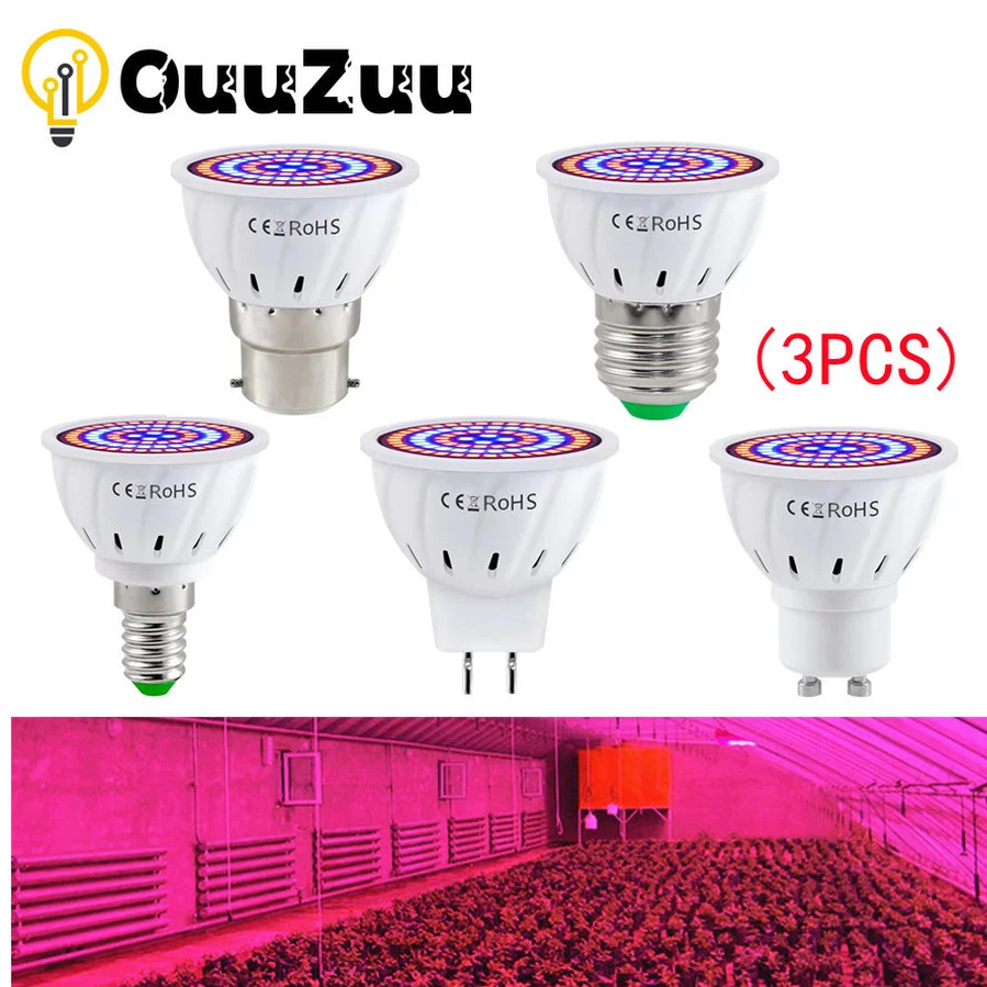 

3pcs LED Phytolamp For Plants Full Spectrum Grow Bulb E27 Seedling Grow Light UV Planting Light Plant Growth Lamp Hydroponic