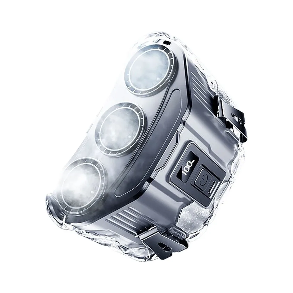 Waist Mount For Mini Fan for Outdoor Activities Featuring 3 Air Outlets Rechargeable Battery ABS and Metal Build
