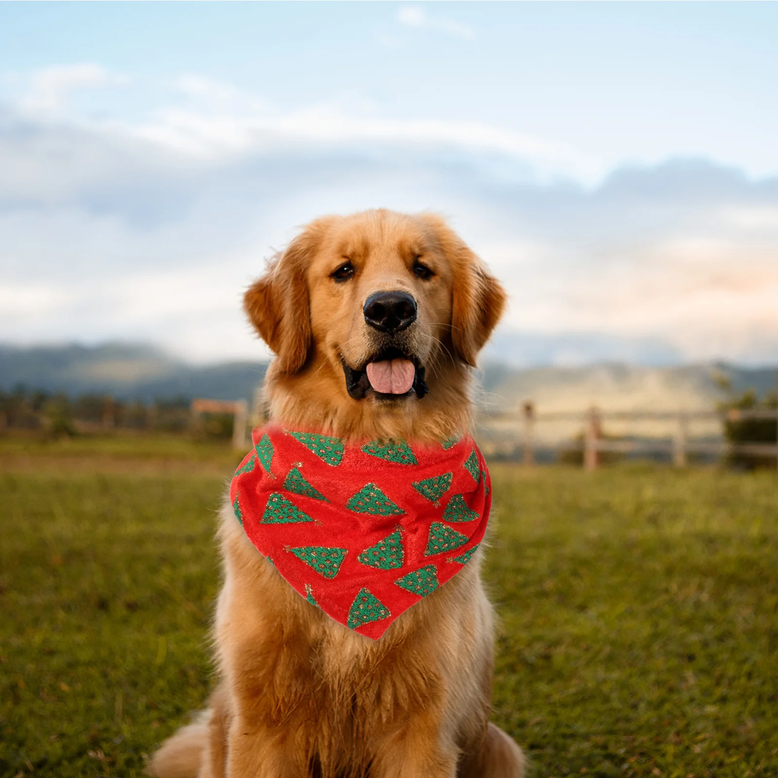 

Dog Scarf Xmas Polyester Soft Comfortable Festive Decorative Dog Bandana Machine Washable Pet Accessory Christmas Decoration