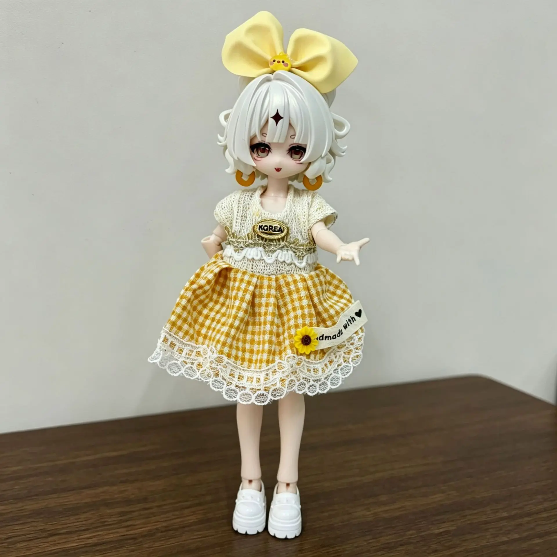 1/8 1/12 Doll Clothes Accessories Cute Rabbit Check Dress / Dopamine Fashion Clothes Set For 16-17cm OB11 Doll DIY Dress Up