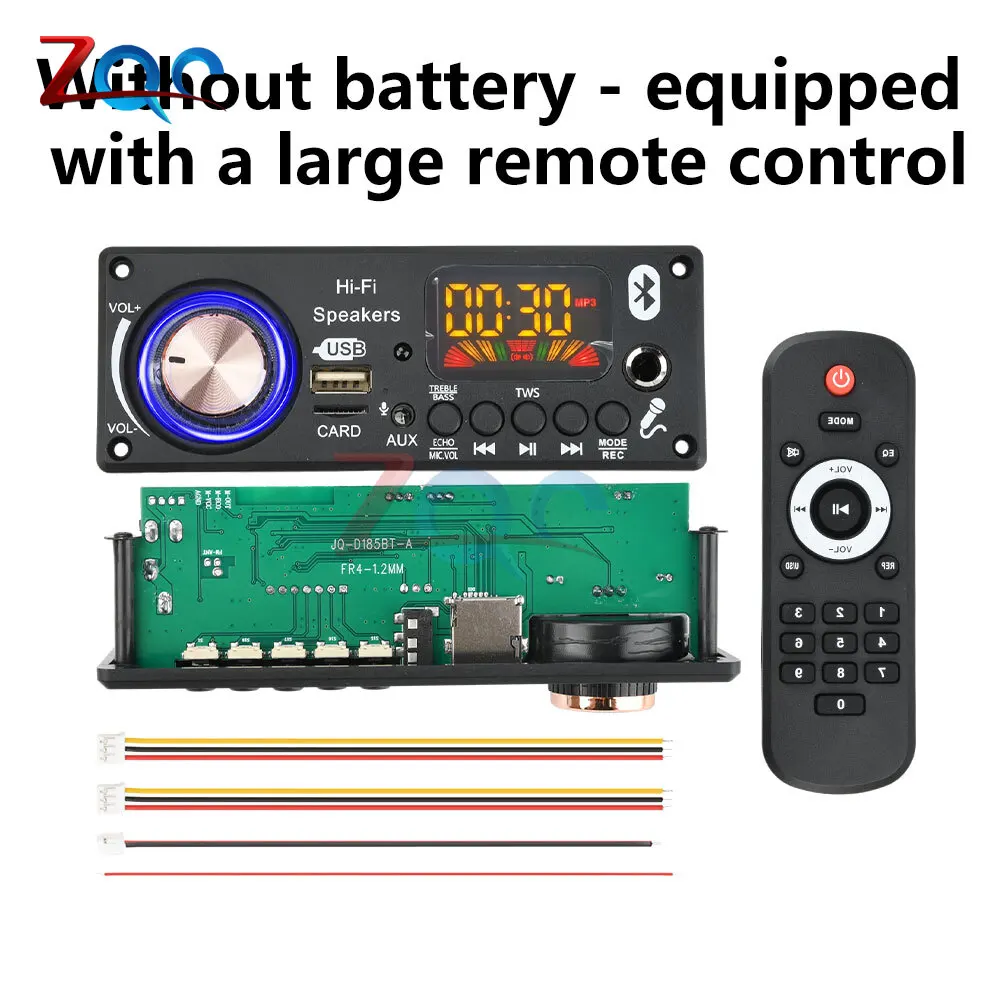 

DC12V MP3 Bluetooth Decoder Board BT5.3 Amplifier Car Audio DIY Music Player FM Radio Module RGB TF AUX USB Mic Record WAV APE