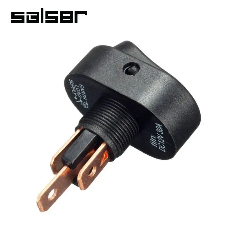 ASW-20D 30A 12VDC Car Boat Auto Push Button On Off With Dot LED Light Illuminated Red Green Blue Yellow Rocker Switch