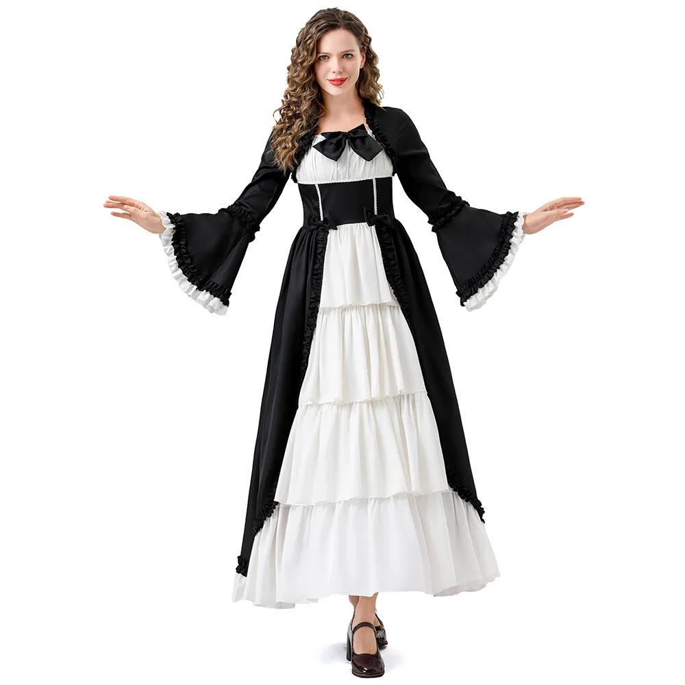 Adult loween Multicolored Princ Dr Women's Retro Renaissance Court Lady Costume Polyester Material Traditional Ethni...