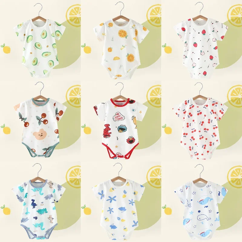 Baby Triangular Crawl Onesies Infantil Jumpsuit Clothes Short Summer Sleeve Version Newborn Bebe Children Clothing Kids Costume