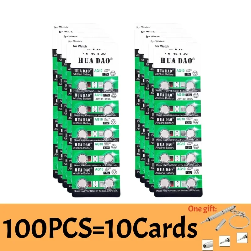 

1.55V LR1130 AG10 189 389 LR54 RW89 G10A L1131 Button Batteries For Watch Toys Remote SR1130SW AG 10 Cell Coin Alkaline Battery