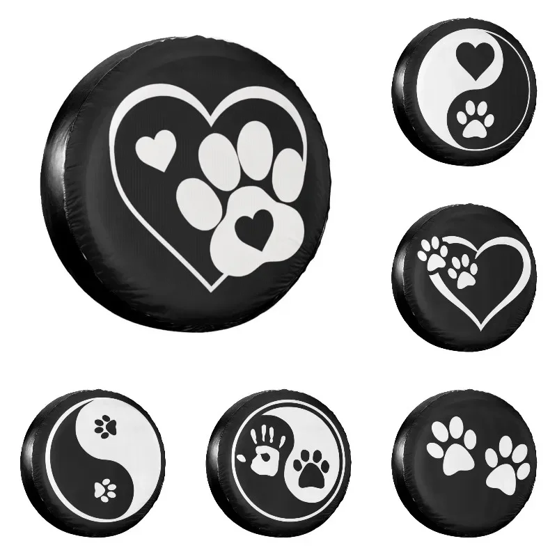 Love Paws Spare Tire Cover for Suzuki Mitsubish Custom Animal Waterproof Dust-Proof Car Wheel Covers 14