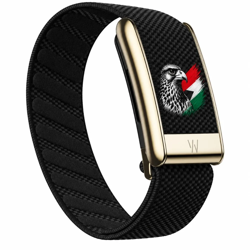 WHOOP 5.0 MG Compatible Falcon Graphic Nylon Sport Band Middle Eastern Flag Print Metal U-Frame Replacement Strap