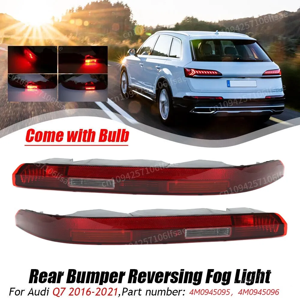 

Left & Right Side Car Rear Bumper Light with 4 Bulbs Lower Tail Stop Lamp For Q7 2016 2017 2018 2019 2020 2021 Car-styling