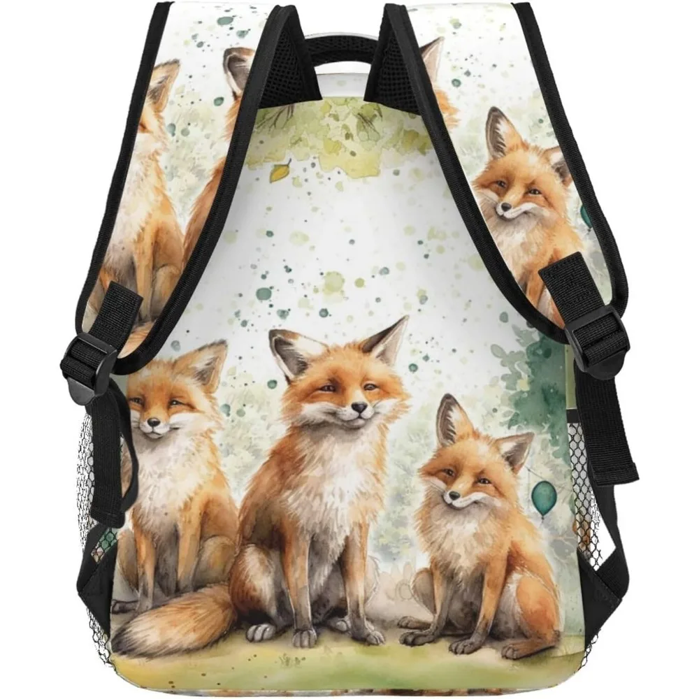 حقيبة كمبيوتر محمول العودة إلى المدرسة لطيف الكرتون الثعلب خفيفة الوزن حقيبة كمبيوتر محمول خفيفة الوزن متعددة الأغراض السفر عارضة Daypack للجنسين Col #4