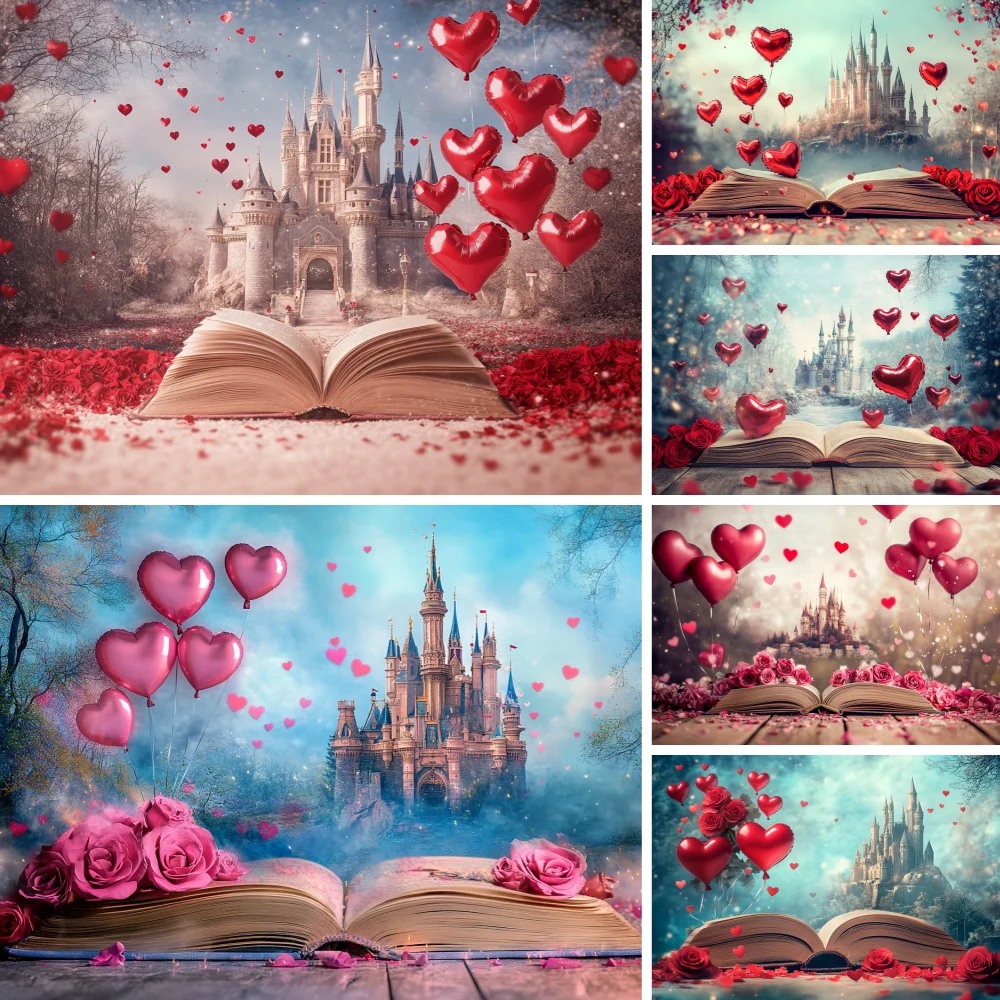 

Valentine's Day Castle Theme Backgrounds Balloon Backdrop Party Decoration Children Baby Shower Supplies Banner Poster Props
