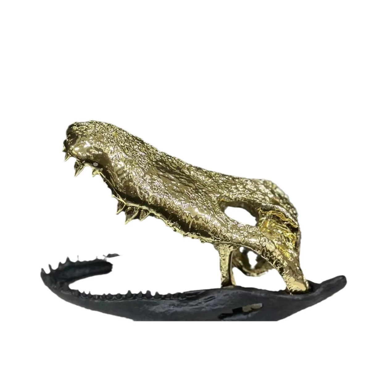 

Modern light luxury electroplated gold dinosaur skull modeling ornament creative metal model room tabletop ornament