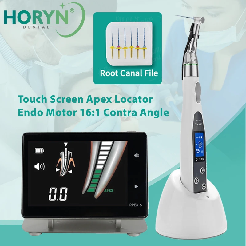 

Dental Endodontic Treatment Equipment Set Endo Cordless Endomotor 16:1 With LCD Screen Root Apex Locator Wireless Tool