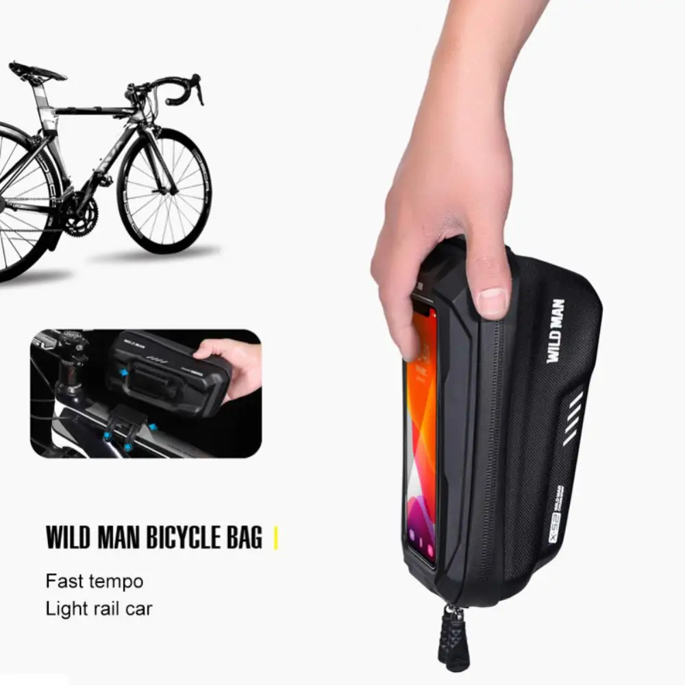 Upper Tube Package Visual Touch Window Ipx4 Portable Black Riding Equipment Saddle Bag Glue-pressed Waterproof Zipper Bike Bag