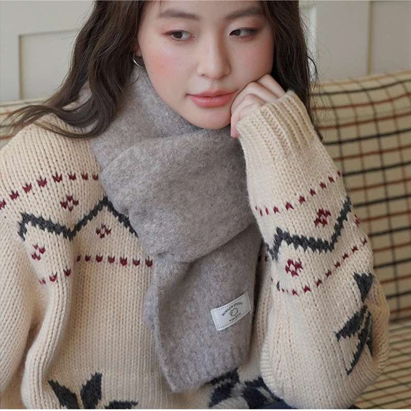 المرأة أوشحة شتوية الكشمير وشاح فتاة سوداء السيدات الشتاء وشاح من الصوف الساخن بيع بلون الأوشحة الدافئة الباردة واقية المعطف #4