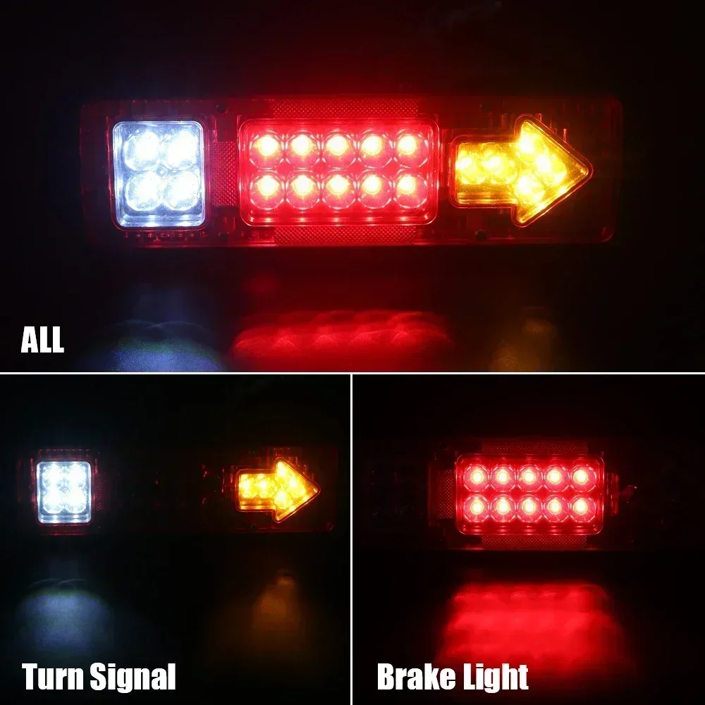 

NEW 19LED Tail Lights Reversing Stop Brake Indicator For Trailer Lorries Truck Taillights Turn Signal Lamp Car Accessories
