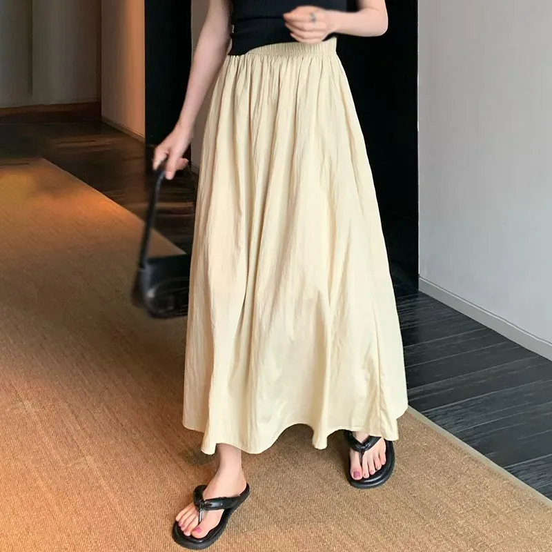 

Women's High Waist Skirt Summer Retro Casual Fashion Elastic Waist