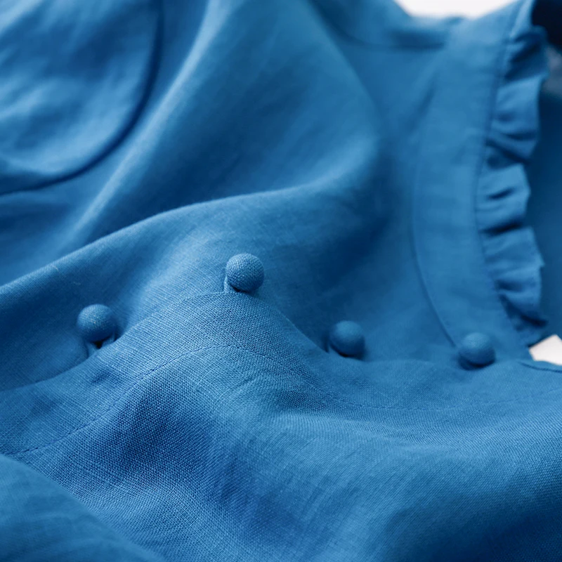 2025 Zomer Nieuwe Kantoor Dame Vrouw Katoenen Jurk Vestidos Gewaad Effen Losse Plus Size Korte Mouw Stand Kraag Lange Jurk N671